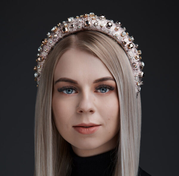 High Headband Abby with Swarovski and Preciosa Crystals - Image 6