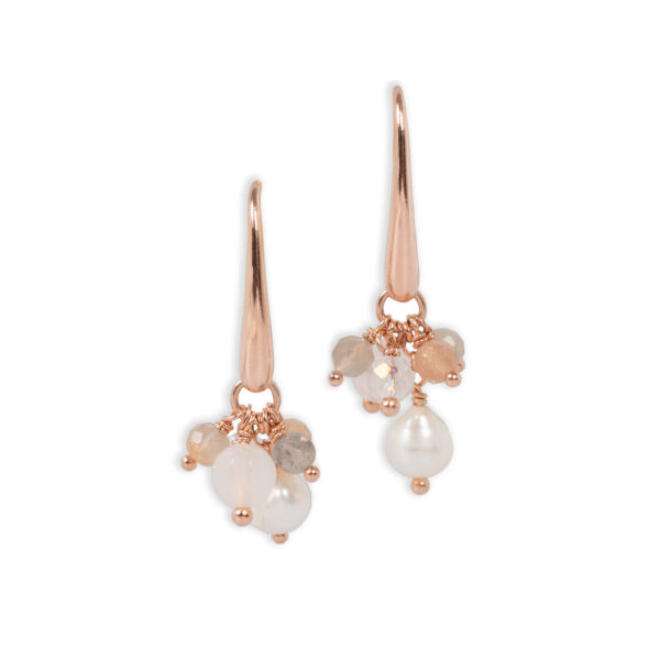 Cherie Petite Earrings - Rose Gold and Silver - Image 2