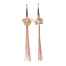 Cherie Color Tassel Earrings - Rose Gold and Silver