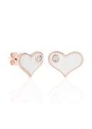 Earrings White Heart - For Kids