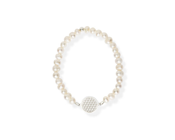 Flower Of Life Bracelet S – White Pearl - Image 2