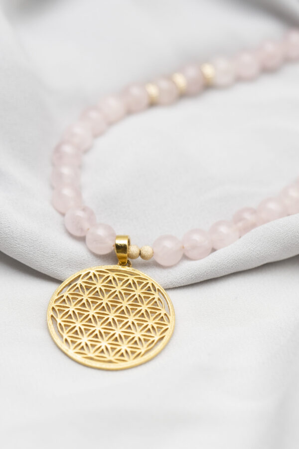 Flower Of Life Bracelet S – Rose quartz - Image 2