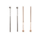 Dots Falling Earrings - Rose Gold and Silver