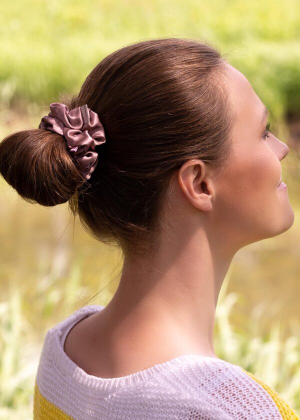 Luxury Silk Scrunchie - Lilac - Image 3