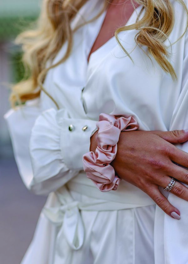 Luxury Silk Scrunchie - Rose - Image 3