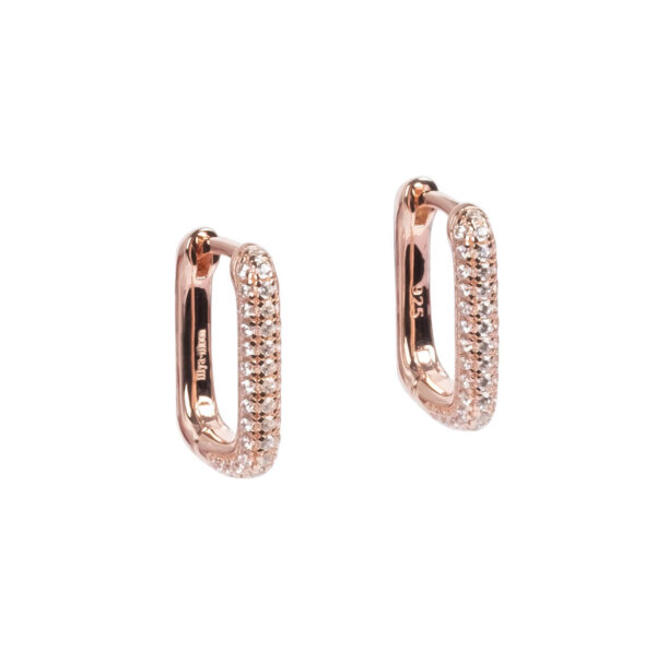 Metropolitan Glow White Earrings - Rose Gold and Silver - Image 3