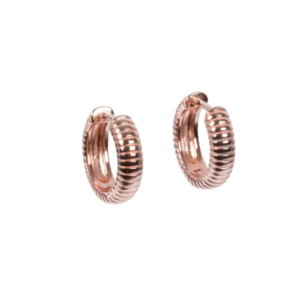 Serena Hoopy Earrings - Rose Gold and Silver - Image 2
