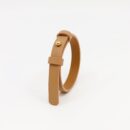 Leather Bracelet With a Brass Fastener in Desert Tan