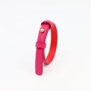 Lederarmband mit Messingverschluss in Fuchsia