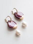 Arp Pearl And Porcelain Earrings - Burgundy