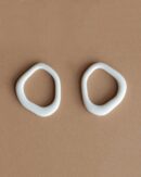 Arp Pearl and Porcelain Hoops - White