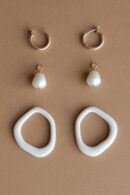 Arp Pearl and Porcelain Hoops - White