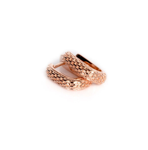 Honey Bee Hoopy Earrings - Rose Gold and Silver - Image 2