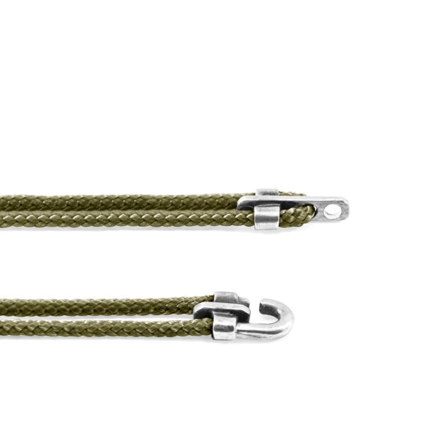 Canterbury Silver and Rope Bracelet - Khaki Green - Image 3