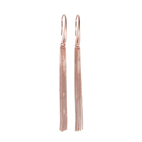 Cherie L-Tassel Earrings - Rose Gold and Silver - Image 2