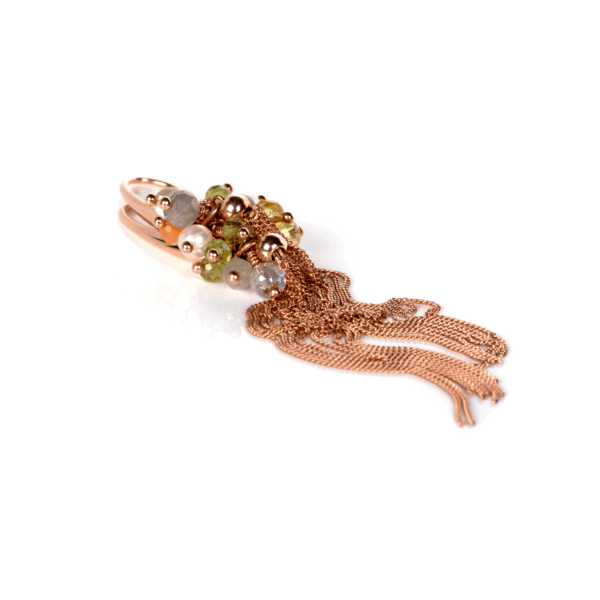 Cherie Color Tassel Earrings - Rose Gold and Silver - Image 2