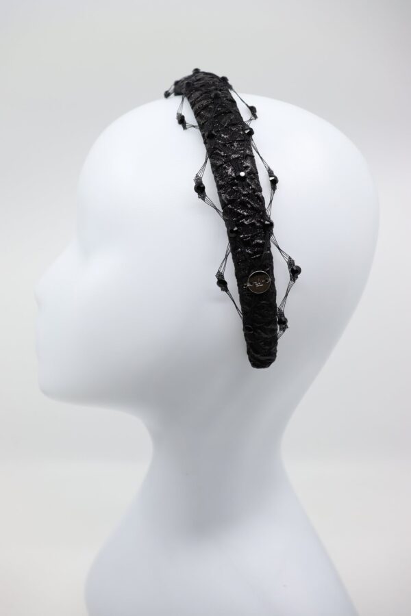 Slim Headband Naomi with Honeycomb Veil - Image 2