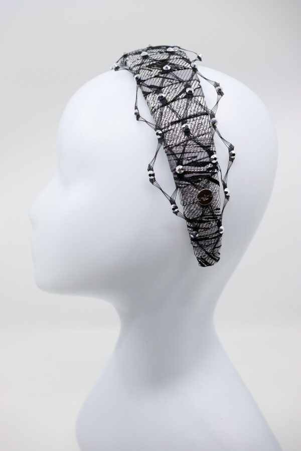 Headband Fiona with Honeycomb Veil - Image 2