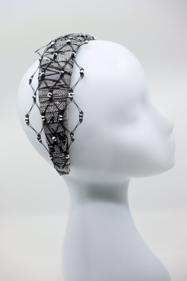 Headband Fiona with Honeycomb Veil - Image 3