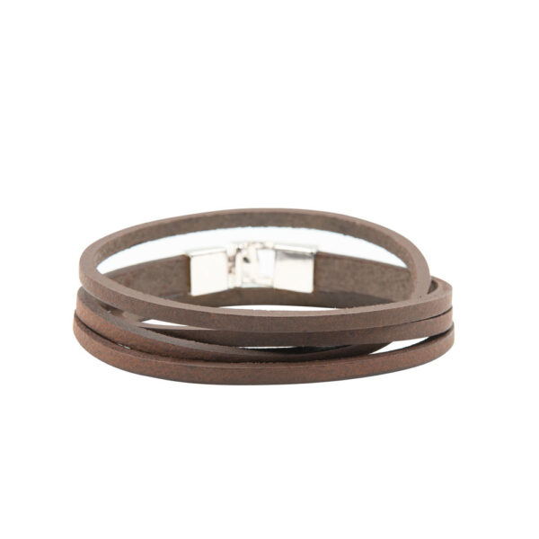 Double Wrap Slit Bracelet - Silver Hook Clasp - Image 3