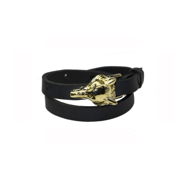 Wolf Lederarmband - Gold – Bild 2