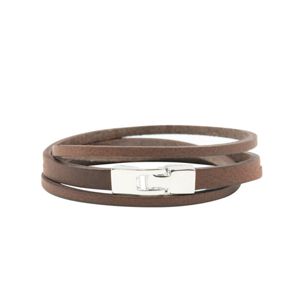 Double Wrap Slit Bracelet - Silver Hook Clasp - Image 2