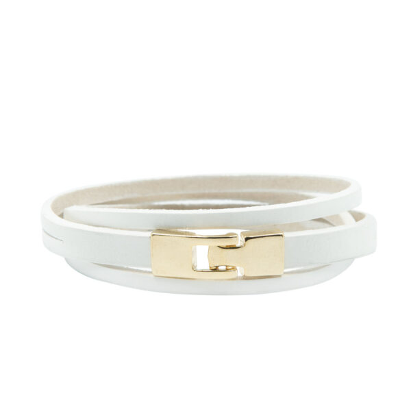 Double Wrap Slit Bracelet - Golden Hook Clasp - Image 6