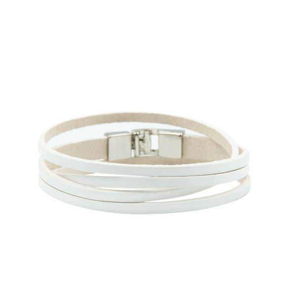 Double Wrap Slit Bracelet - Silver Hook Clasp - Image 5
