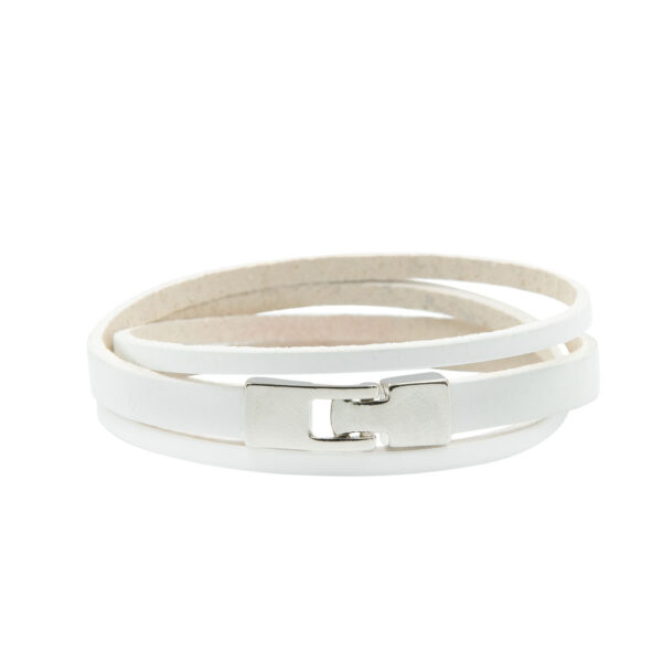 Double Wrap Slit Bracelet - Silver Hook Clasp - Image 4