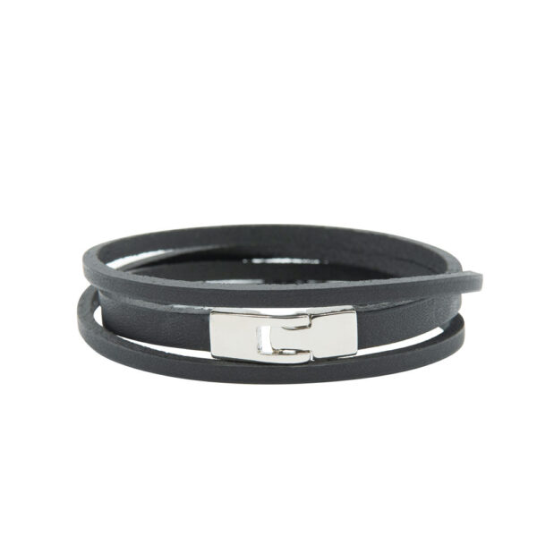 Double Wrap Slit Bracelet - Silver Hook Clasp - Image 6