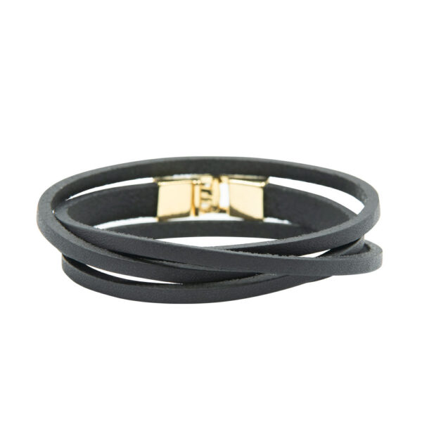 Double Wrap Slit Bracelet - Golden Hook Clasp - Image 2