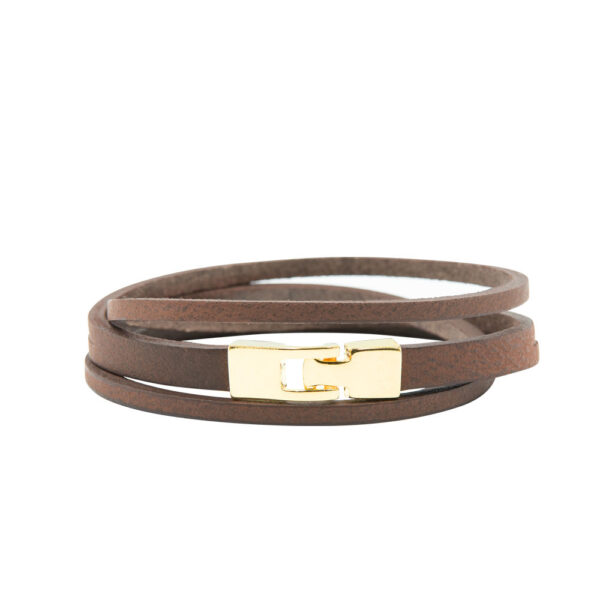Double Wrap Slit Bracelet - Golden Hook Clasp - Image 3
