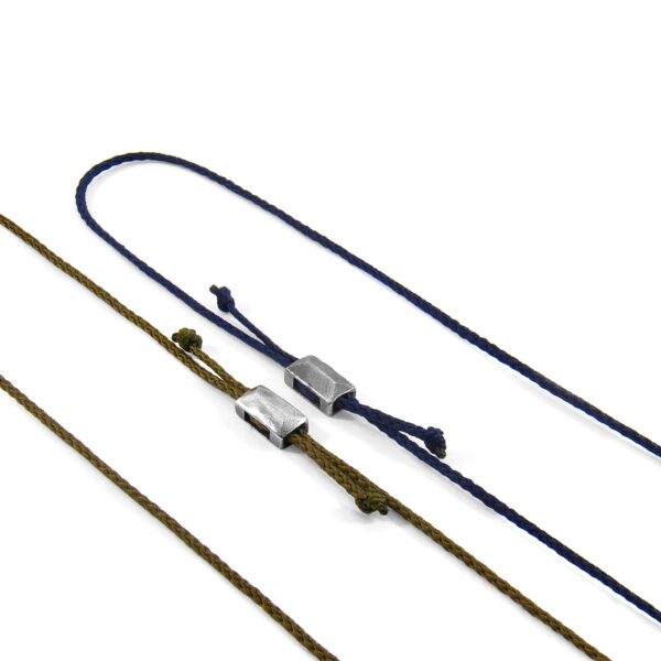 Edward Silber und Seil SKINNY Armband - Marineblau – Bild 2