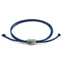 Edward Silber und Seil SKINNY Armband - Marineblau