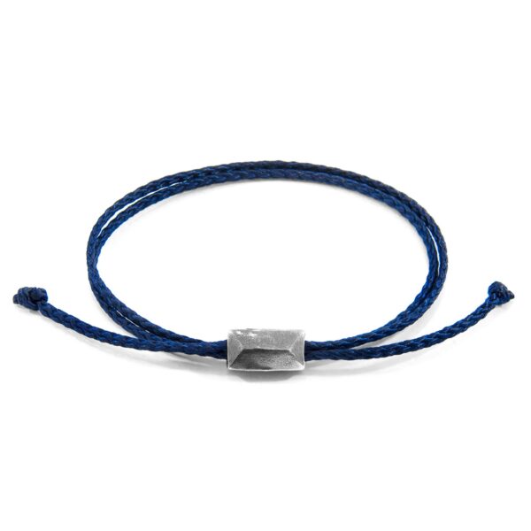 Edward Silber und Seil SKINNY Armband - Marineblau