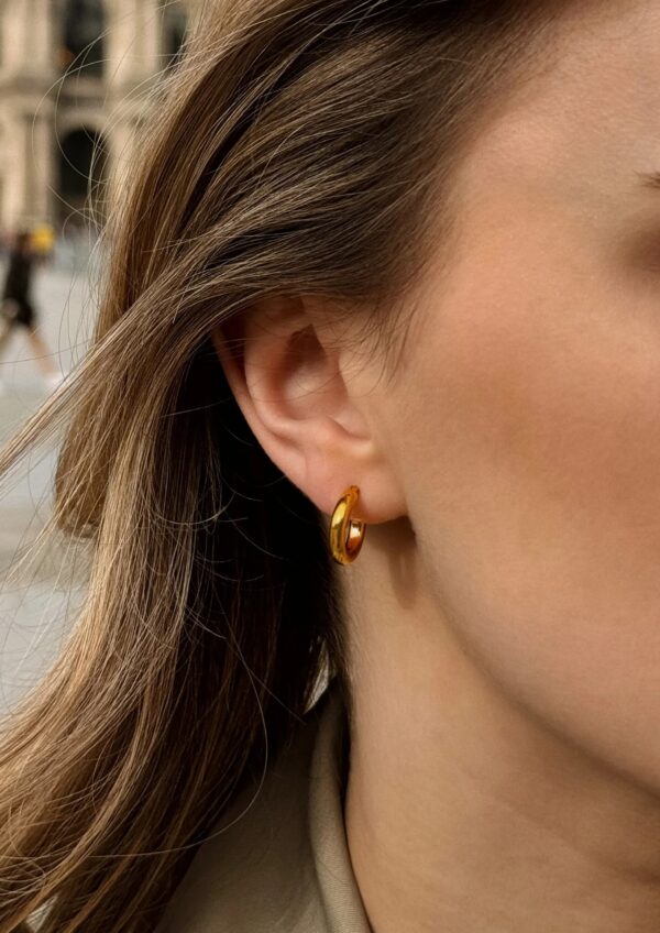 Ella Hoops Earrings - Gold - Image 2