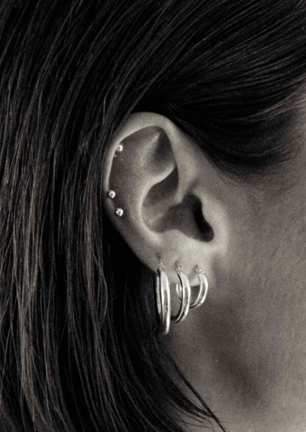 Ella Hoops Earrings - Silver - Image 3
