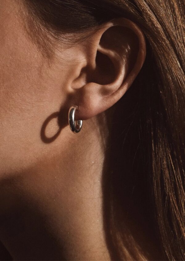 Ella Hoops Earrings - Silver - Image 2