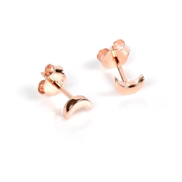 Halbmond-Ohrringe - Roségold und Silber