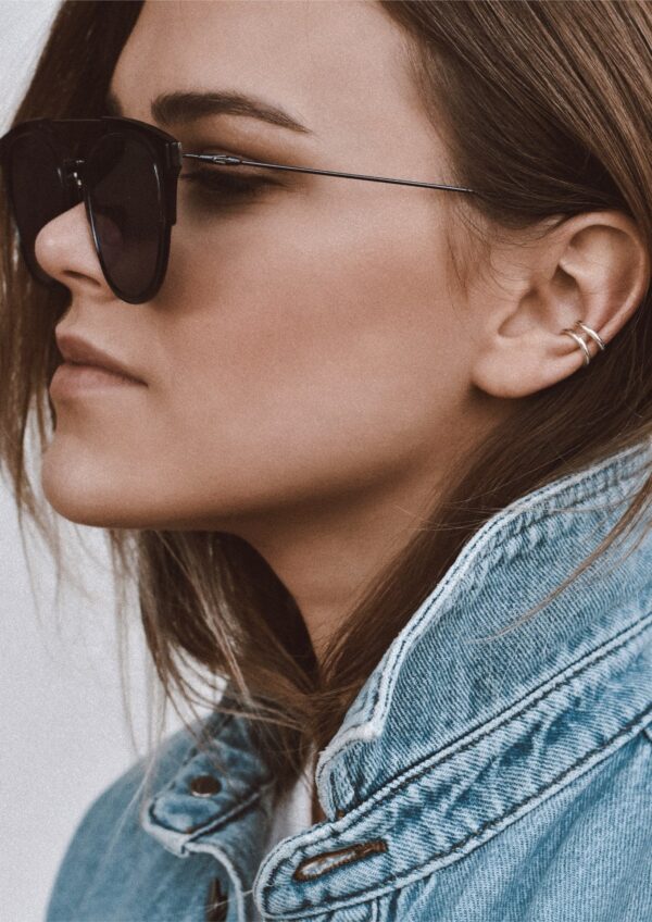 Line Ear Cuff - Silver - Image 3