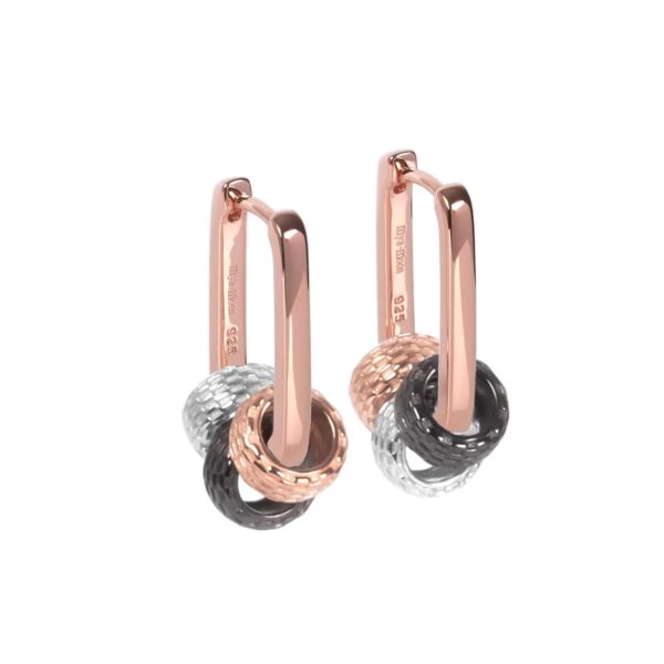 Metropolitan Hoops Rolling Charm - Rose Gold und Silber