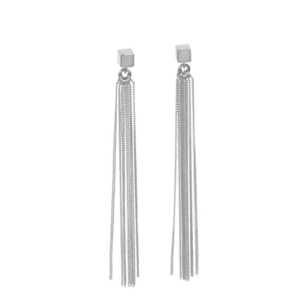 Massive C-Tassel-Ohrringe - Rose Gold und Silber